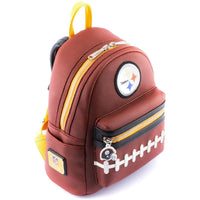 Loungefly Sports NFL Pittsburg Steelers Pigskin Logo Mini Backpack