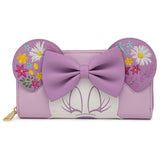 Loungefly Disney Minnie Holding Flowers Zip Around Wallet