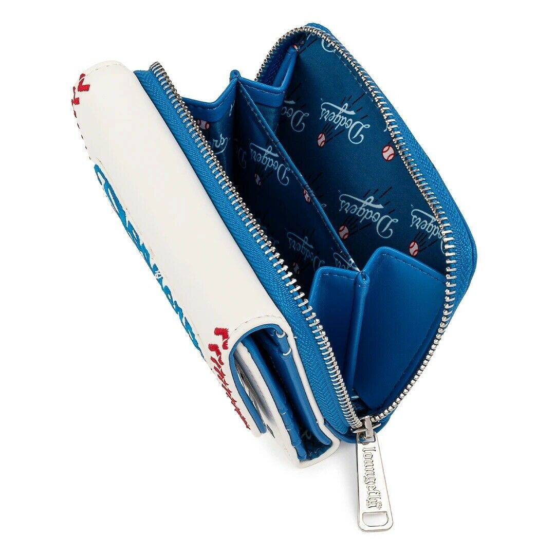 Loungefly MLB LA Dodgers Blue AOP Zip Around Wallet