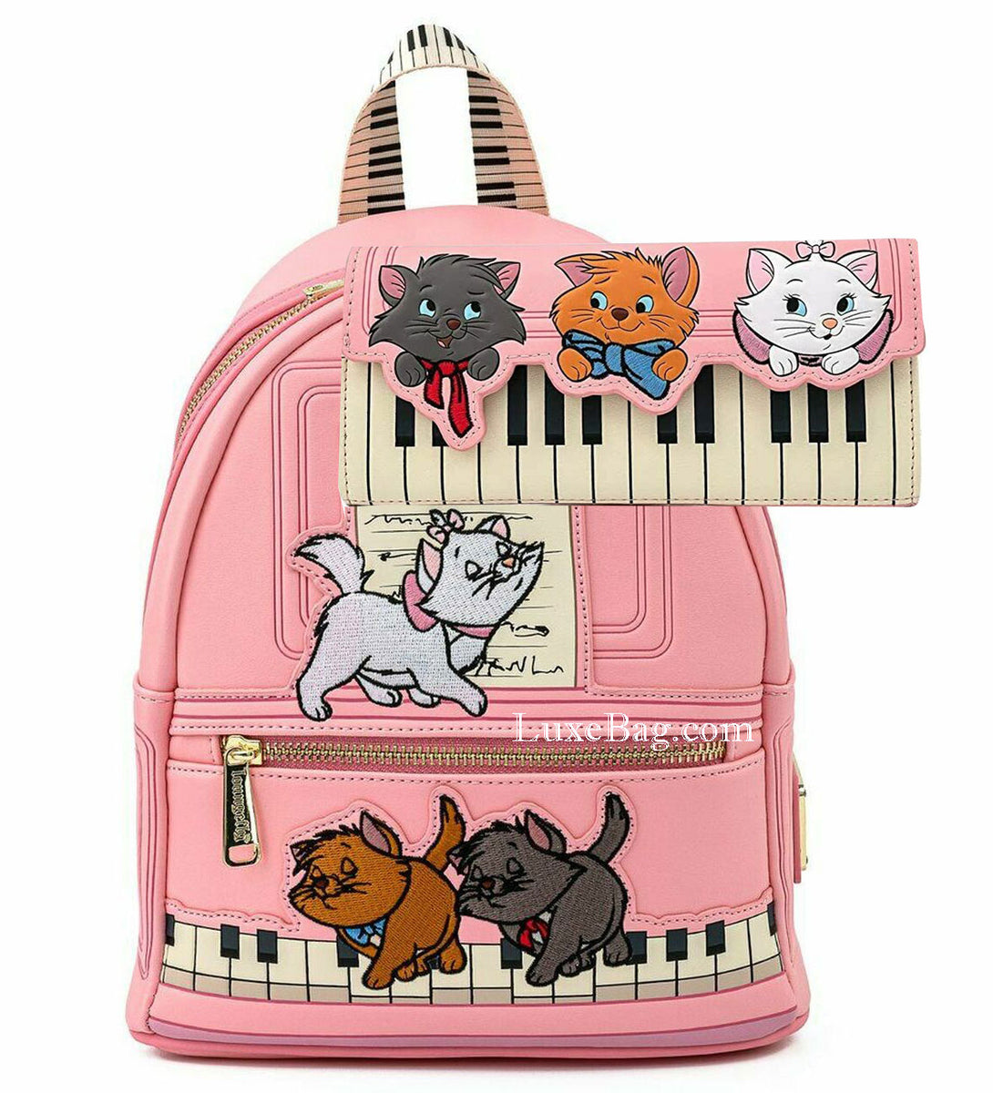 Loungefly Disney Aristocats Piano Kitties Mini Backpack and Wallet