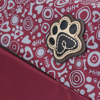 Chala Pet Collection Paw Print RFID Burgundy Nylon Messenger Bag (12" x 7")