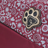 Chala Pet Collection Paw Print RFID Burgundy Nylon Messenger Bag (12" x 7")