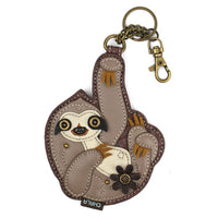 Chala Wilderness Collection Sloth Coin Purse/Key Fob (4" x 5")