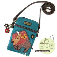 Chala Wilderness Collection Buffalo Cellphone Crossbody Bag (5" x 7.5")