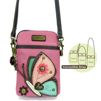Chala Garden Collection Butterfly Cellphone Crossbody Bag (5" x 7.5" : Guava)