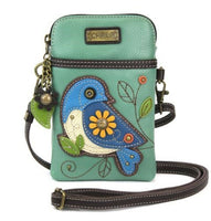 Chala Bird Collection Blue Bird Cellphone Crossbody Bag (5" x 7.5")