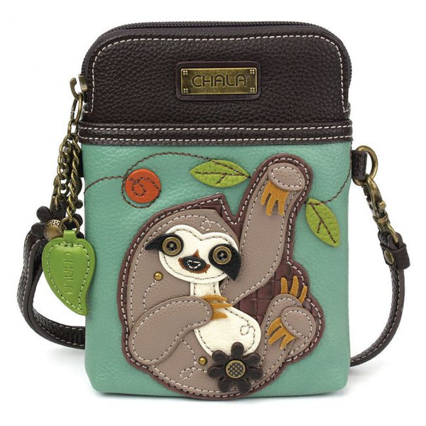 Chala Wilderness Collection Sloth Cellphone Crossbody Bag (5" x 7.5")