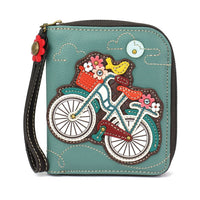 Chala Sport Collection Bicycle Zip Around Wallet (5" x 6")