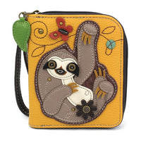 Chala Wilderness Collection Sloth Zip Around Wallet (5" x 6")