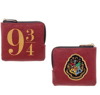 Licensed Harry Potter 9 3/4 and Hogwarts Crest L Shape Zip Wallet for Women