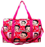 Betty Boop Large Canvas Duffel Bag with Long Strap (Pink)