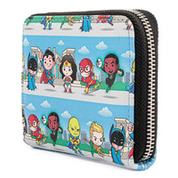 Loungefly DC Comics Superheroes Lineup Mini Backpack Wallet Set