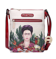 Frida Kahlo Cactus Collection Licensed Cross Body Bag (Red)