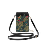 Frida Kahlo Cartoon Collection Cellphone Cross Body Bag with Wrislet (Black)