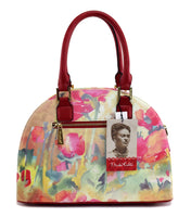 Frida Kahlo Flower Collection Handbag with Around Rhinestones (Red)