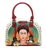 Frida Kahlo Monkey Collection Handbag with Around Rhinestones (Red)