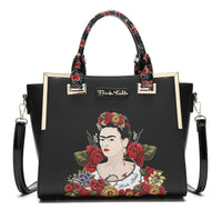 Frida Kahlo Flower Collection Handbag (All Black)