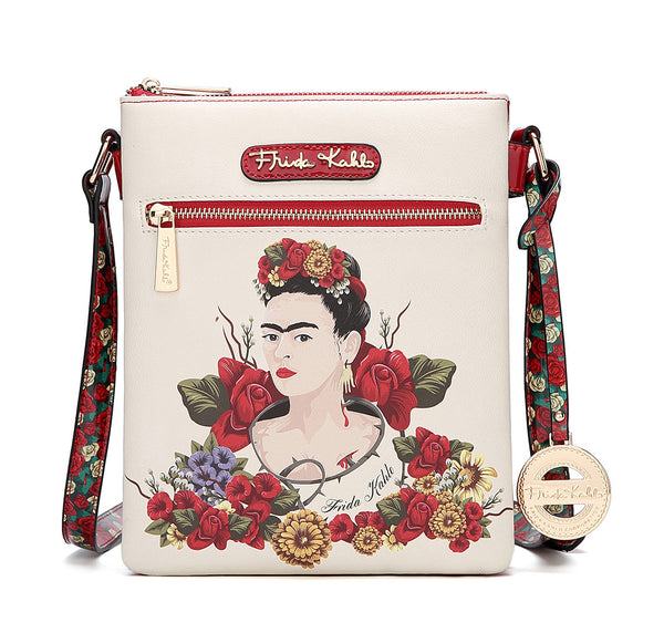 Frida Kahlo Flower Collection Cross Body Bag (Red)