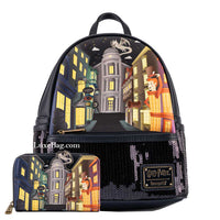 Loungefly Harry Potter Diagon Alley Sequin Mini Backpack Wallet Set
