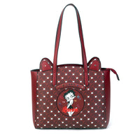 Betty Boop Queen Faux Leather Tote Bag (Wine)