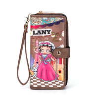 Betty Boop Paris Faux Leather Multi Wallet with Wristlet (Natural)