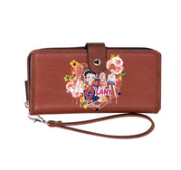 Betty Boop Friends Faux Leather Hobo Purse Wallet Set (Brown: Cowhide)