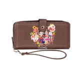 Betty Boop Friends/Flower Faux Leather Wallet with Wristlet (Natural)