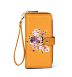 Betty Boop Friends/Flower Faux Leather Wallet with Wristlet (Mustard)