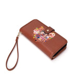Betty Boop Friends/Flower Faux Leather Wallet with Wristlet (Natural)
