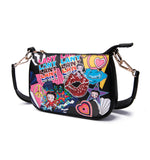 Betty Boop Pop Star Lip Dual Small Crossbody Bag (Black)