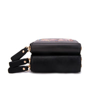 Betty Boop Friends/Flowers Faux Leather Cellphone Wallet Crossbody Bag (Black)