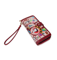 Betty Boop Love Faux Leather Wallet with Wristlet (Wine)