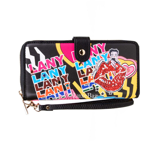 Betty Boop Pop Star Lip Faux Leather Wallet (Black)