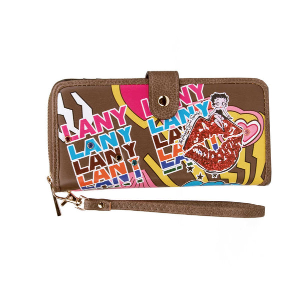 Betty Boop Pop Star Lip Faux Leather Wallet (Natural)