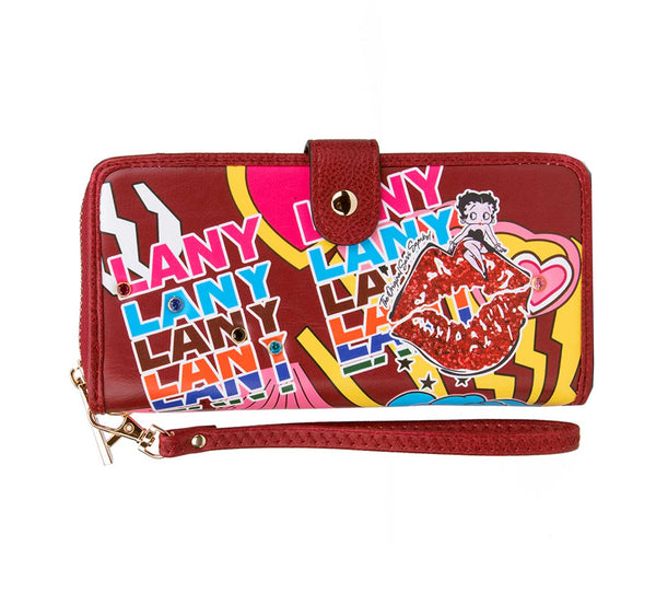 Betty Boop Pop Star Lip Faux Leather Wallet (Wine)