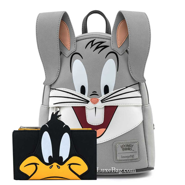 Loungefly Looney Tunes Bugs Bunny Mini Backpack and Daffy Duck Wallet Set