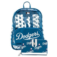 Loungefly MLB LA Dodgers Clear Stadium Backpack and Wallet Set
