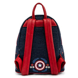 Loungefly Marvel Captain America Denim Mini Backpack and Wallet Set