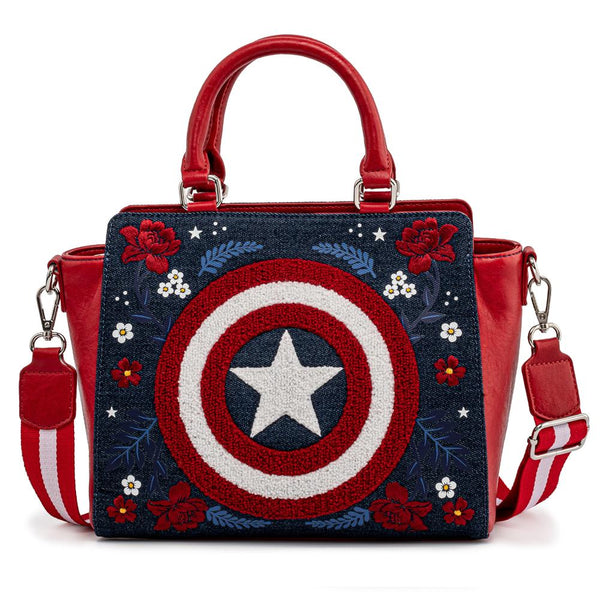 Loungefly Marvel Captain America Denim Cross Body Bag