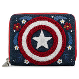 Loungefly Marvel Captain America Denim Cross Body Bag Wallet Set
