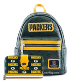 Loungefly Sports NFL Greenbay Packers Logo Mini Backpack Wallet Set