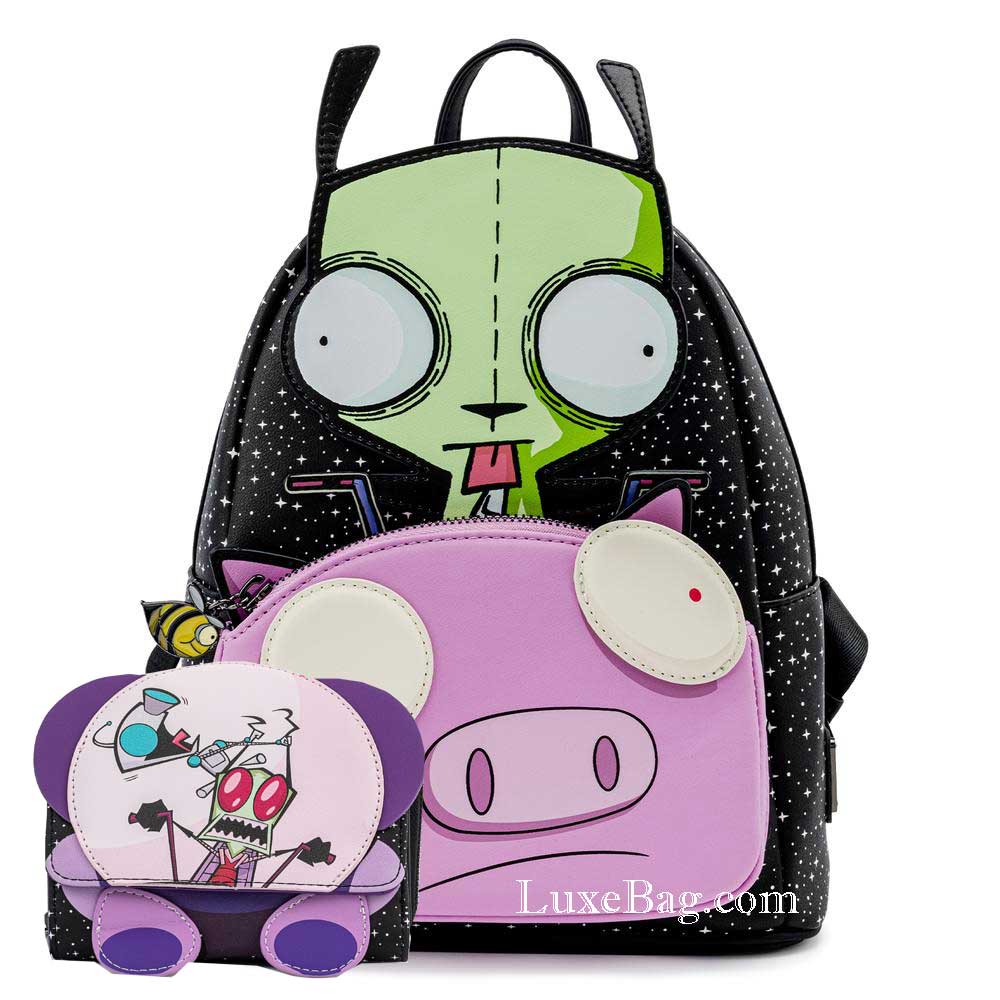 Loungefly Nickelodeon Invader Zim GIR & Pig Mini Backpack & Wallet Set Amazon.com: Loungefly Nickelodeon Invader Zim Gir Pig Doom  main image 4