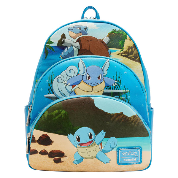 Loungefly Pokemon Squirtle Evolution Triple Pocket Backpack