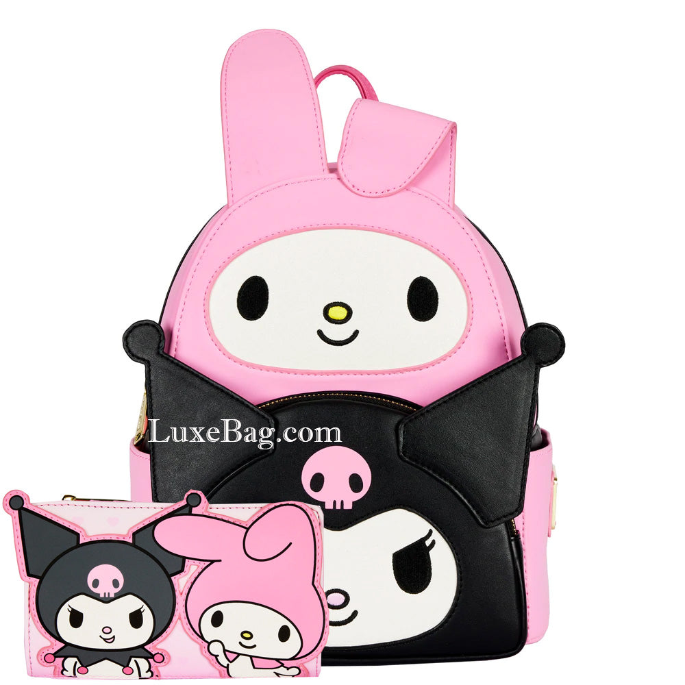 Loungefly Sanrio My Melody Kuromi Double Pocket Mini  display picture 3