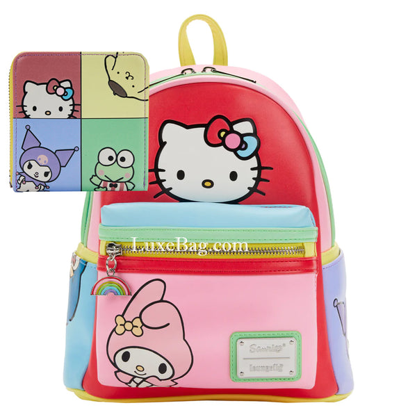 Loungefly Sanrio Hello Kitty Friends Color Block Mini Backpack Wallet – LuxeBag