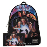 Loungefly Star Wars Trilogy 2 Triple Pocket Backpack and Wallet Set