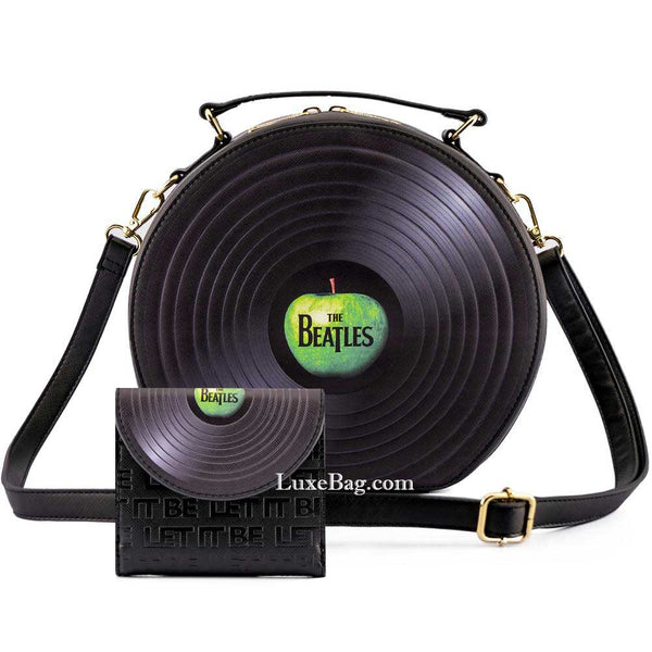 Loungefly The Beatles Let It Be Vinyl Record Crossbody Bag and Wallet Set