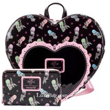 Loungefly Valfre Tatoo Double Heart Mini Backpack Wallet Set