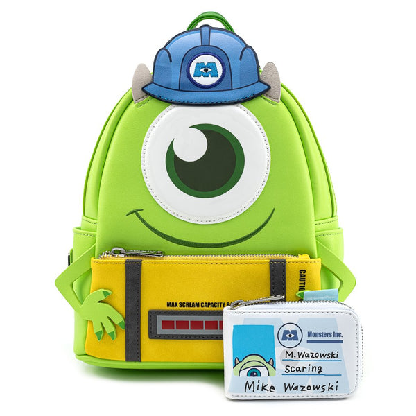 Loungefly Disney Monsters Mike With Scare Can Mini Backpack and Cardholder Set