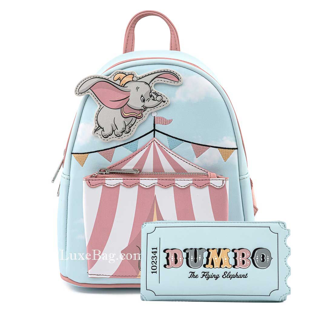 Loungefly Disney Dumbo Flying Circus Tent Mini Backpack and Wallet Set ...